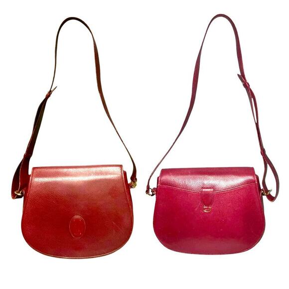 Cartier Vintage Must De Cartier Burgundy Saddle Crossbody Bag W/Dust bag - Picture 14 of 16